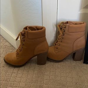Brown high heel boots